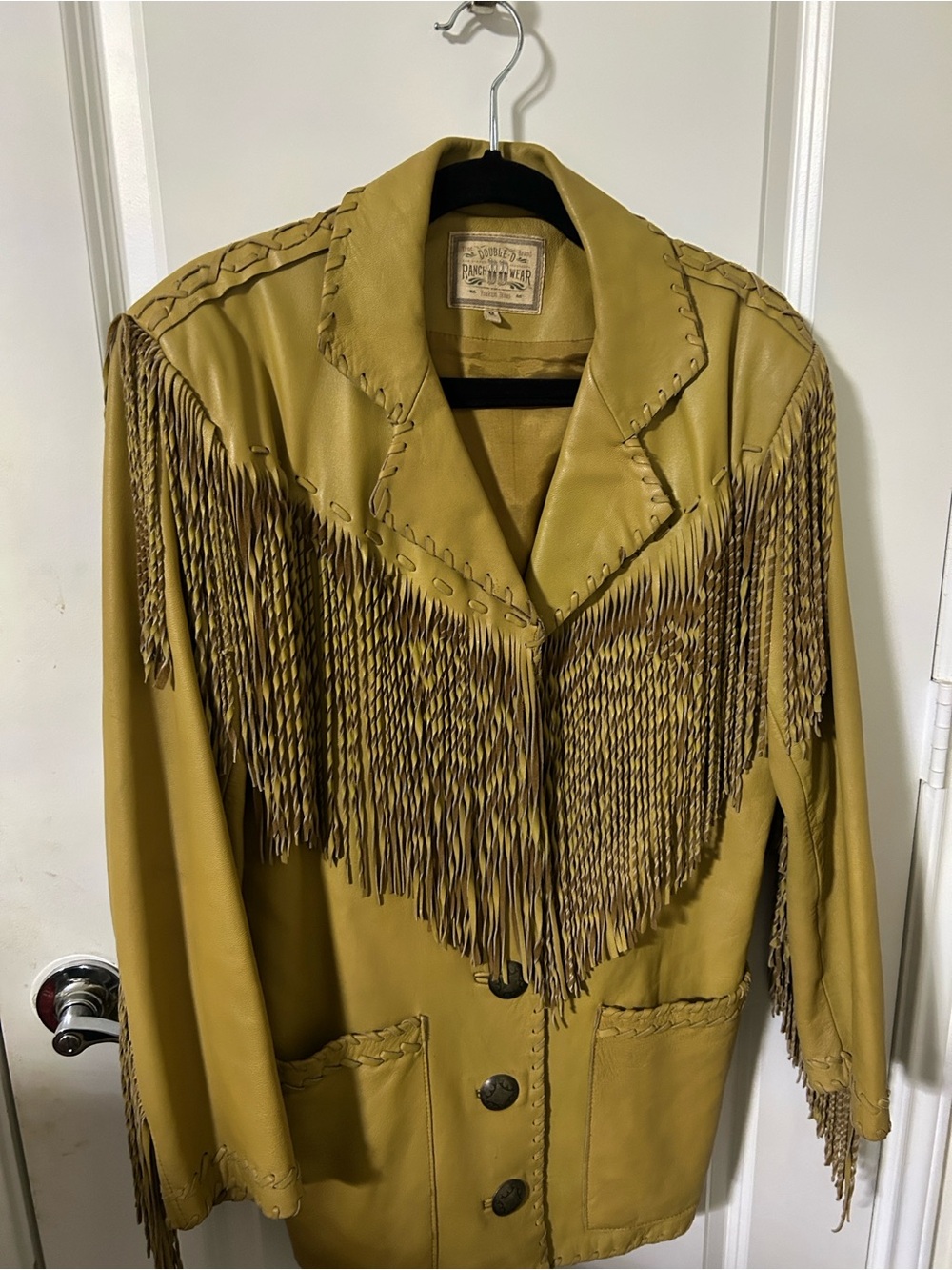 Vintage Double D Ranchwear Camel Fringe Long Western Boho - Picture 3 of 11
